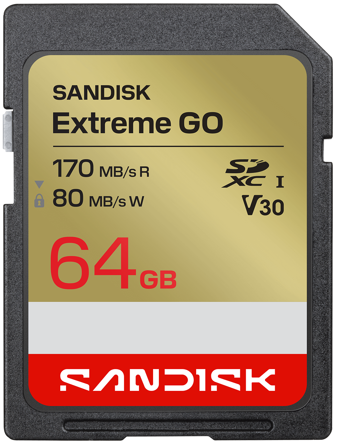 SanDisk Extreme Go SDXC Memory Card, 64GB, Class 10 / UHS-1 U1 SDSDXGN-064G-GNCIN