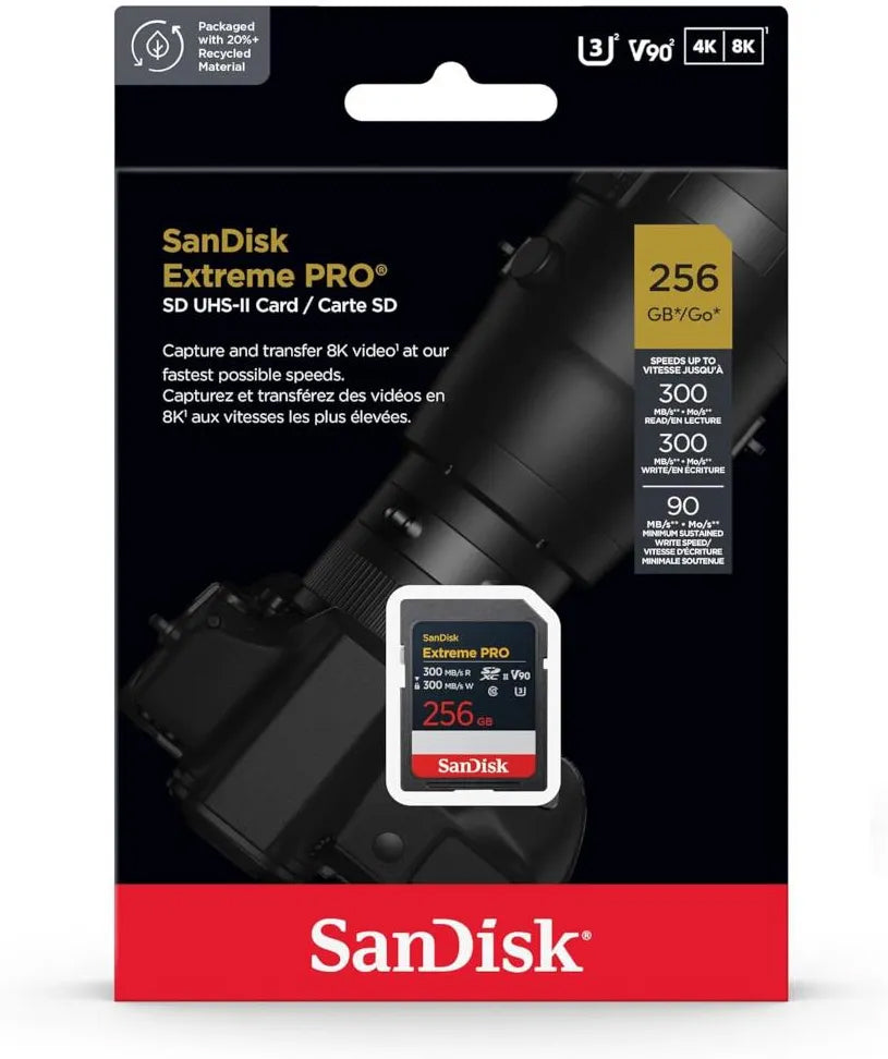 Κάρτα Μνήμης SDXC SanDisk Extreme Pro, 256Gb, Κατηγορία 10 / UHS-2 U3 SDSDXDM-256G-GN4IN