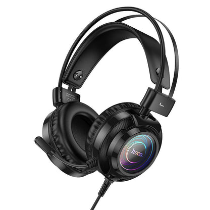 Gaming Headphones 3.5mm HOCO W110, RGB, Black