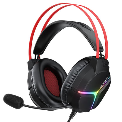 Ακουστικά Gaming 3.5mm Acefast H16, RGB, 2μ, Μαύρα