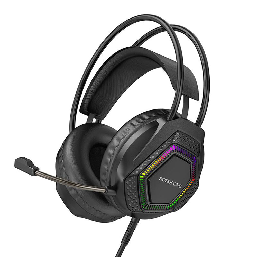 Ακουστικά Gaming 3.5mm Borofone BO105 Thunder, RGB, 2m, Μαύρα