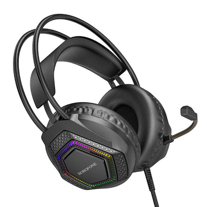 Ακουστικά Gaming 3.5mm Borofone BO105 Thunder, RGB, 2m, Μαύρα