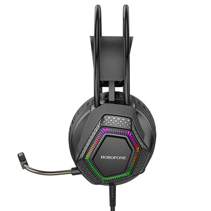 Ακουστικά Gaming 3.5mm Borofone BO105 Thunder, RGB, 2m, Μαύρα