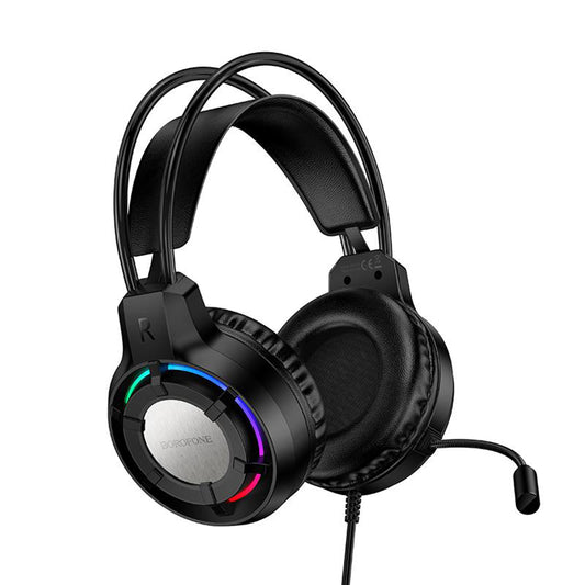 Ακουστικά Gaming 3.5mm Borofone BO112 Wave, RGB, 2μ, Μαύρα