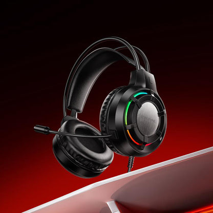 Ακουστικά Gaming 3.5mm Borofone BO112 Wave, RGB, 2μ, Μαύρα