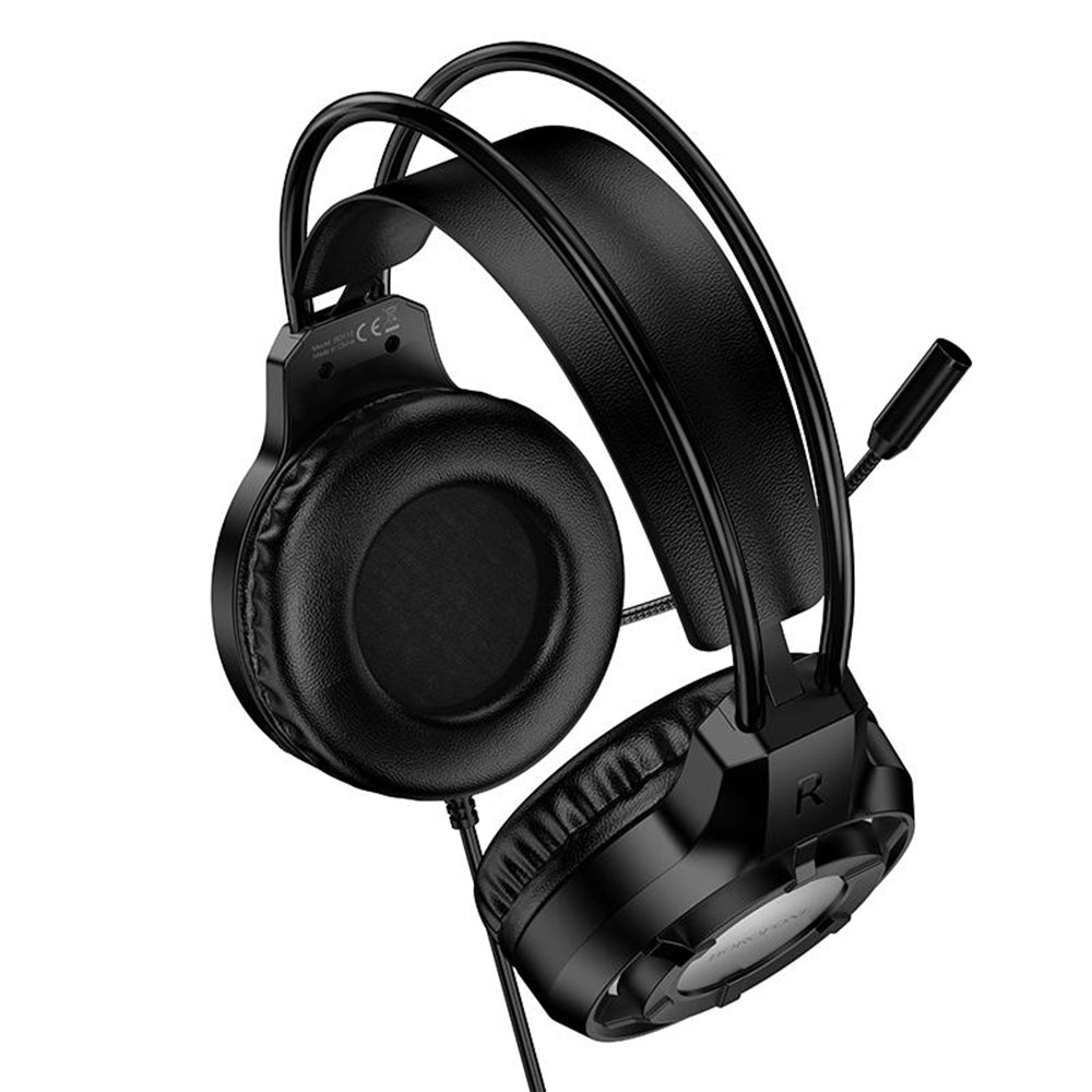 Ακουστικά Gaming 3.5mm Borofone BO112 Wave, RGB, 2μ, Μαύρα