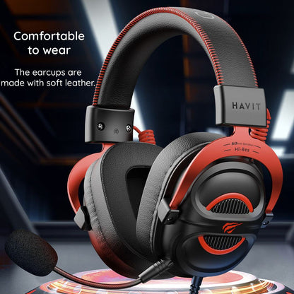 Ακουστικά Gaming 3.5mm HAVIT H2002E Pro, 2m, Μαύρα