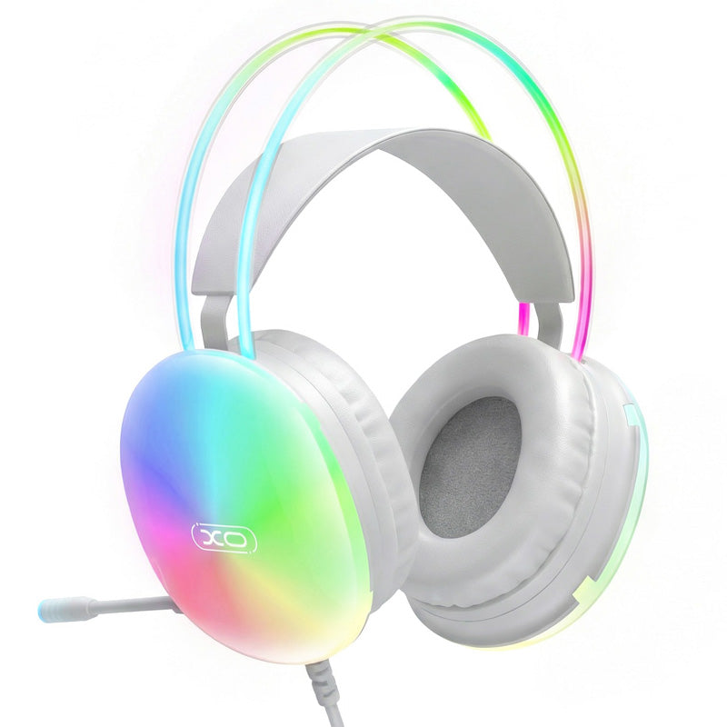 Ακουστικά Gaming 3.5mm XO Design GE11, RGB, Λευκά
