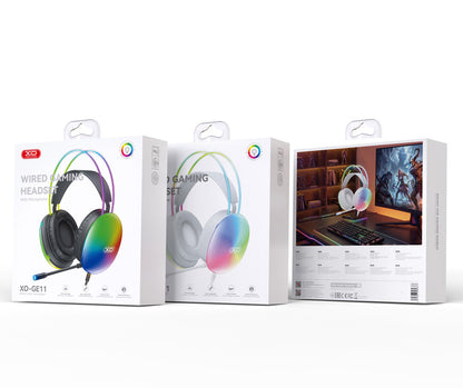 Ακουστικά Gaming 3.5mm XO Design GE11, RGB, Μαύρα