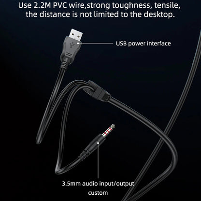 Gaming Headphones 3.5mm Yesido EK03, RGB, 2m, Black