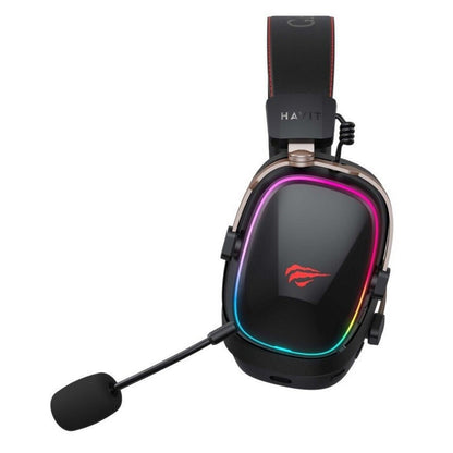 Ασύρματα Gaming Ακουστικά HAVIT H2039BG, RGB, BT / Wi-Fi / Ενσύρματα, Μαύρο Ωχρό