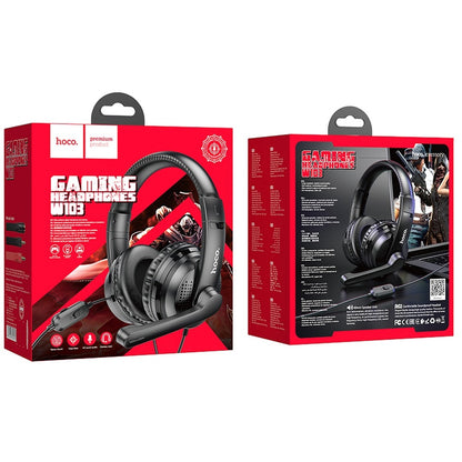 Gaming Headphones 3.5mm HOCO W103, Black