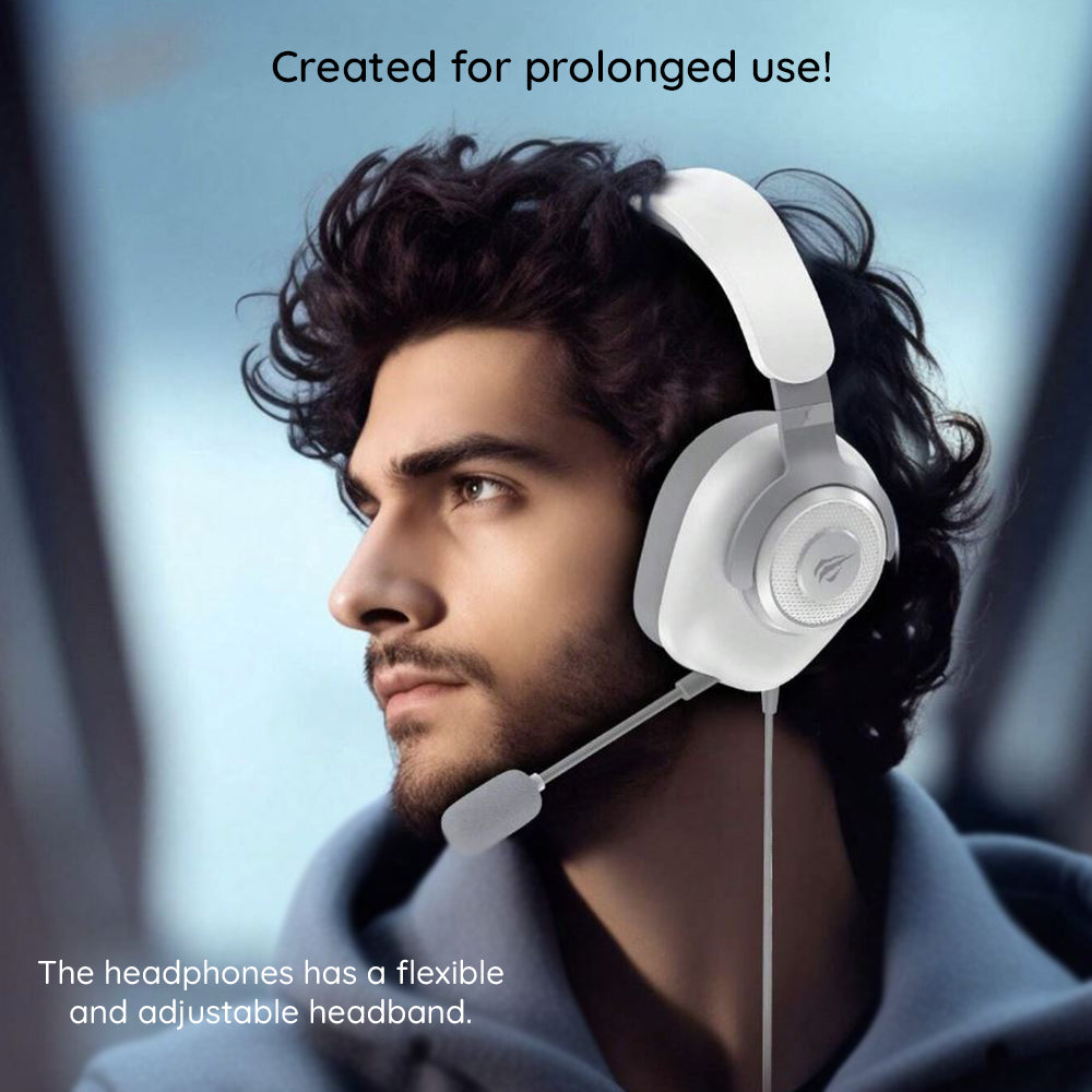 HAVIT H2230U USB Gaming Headset, 1.8m, White