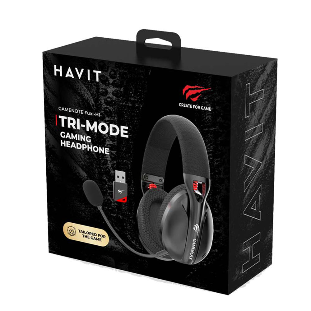 Wireless Gaming Headphones HAVIT Fuxi-H3, BT / Wi-Fi / Wired, Gray
