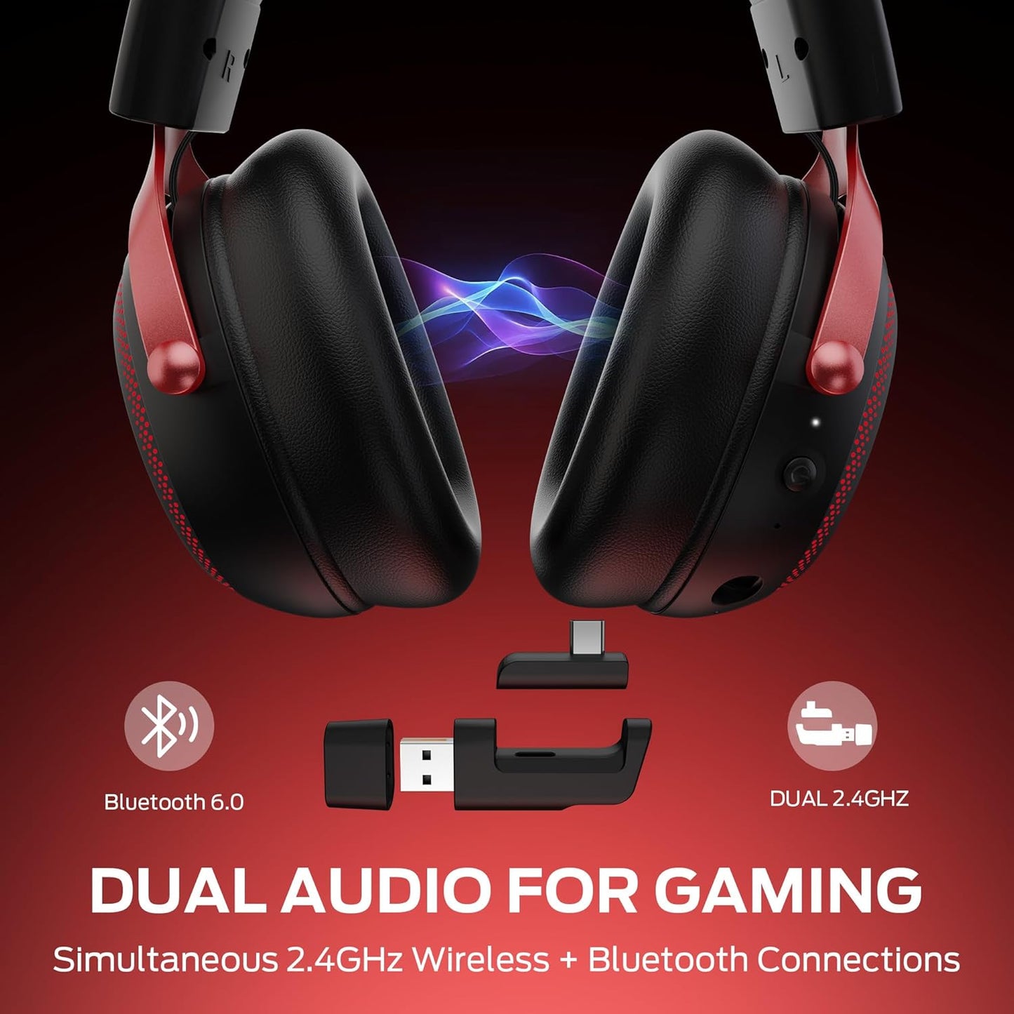 Ασύρματα Gaming Ακουστικά Monster Mission 350, BT / Wi-Fi / Ενσύρματα, Μαύρα