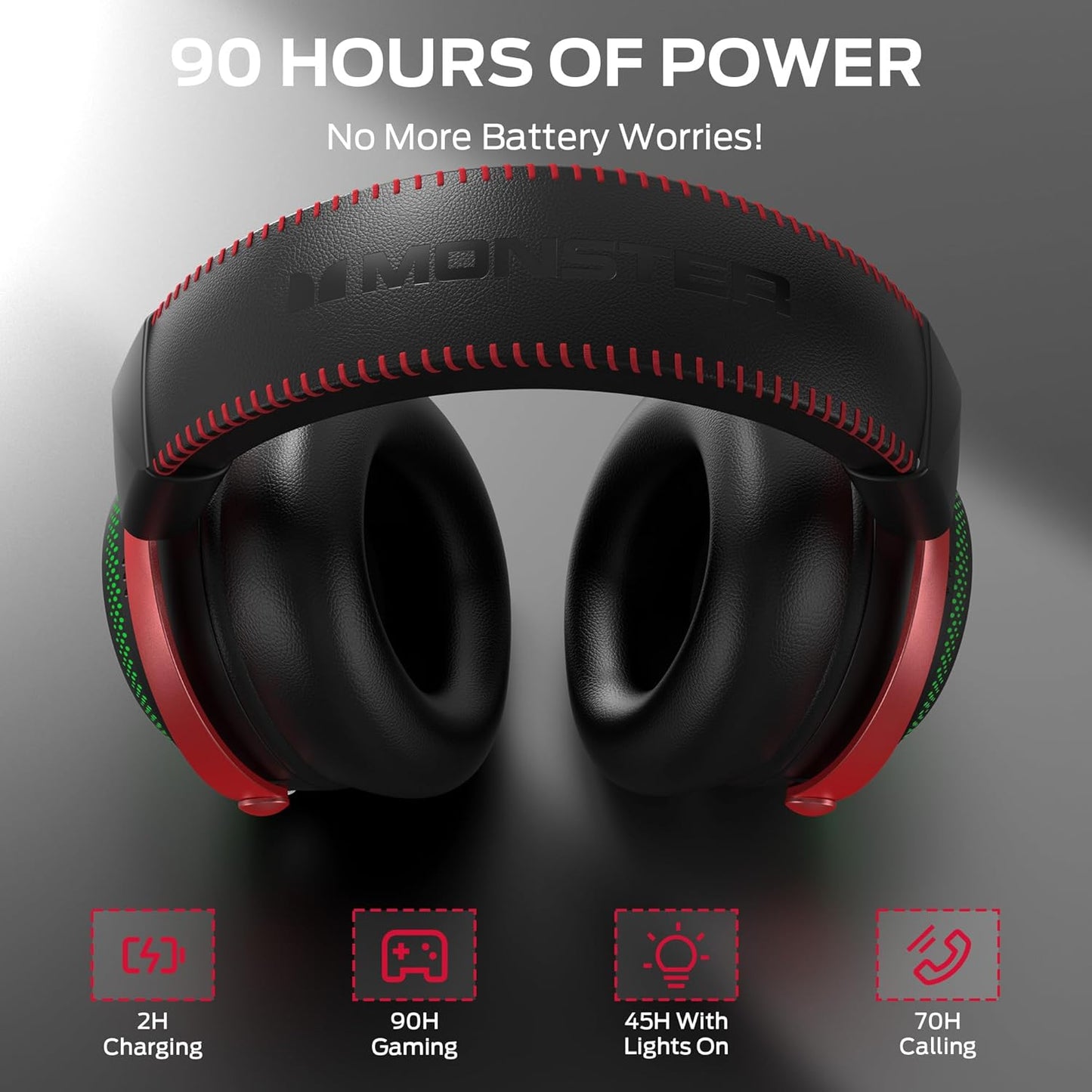 Ασύρματα Gaming Ακουστικά Monster Mission 350, BT / Wi-Fi / Ενσύρματα, Μαύρα