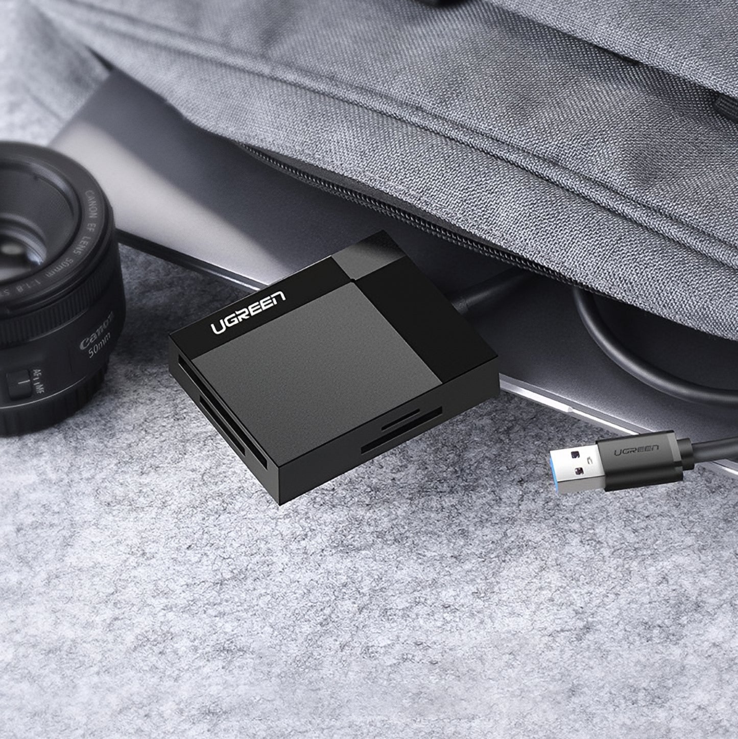 Αναγνώστης Καρτών USB 3.0 UGREEN CR125, SD - microSD - CF - MS, Μαύρο