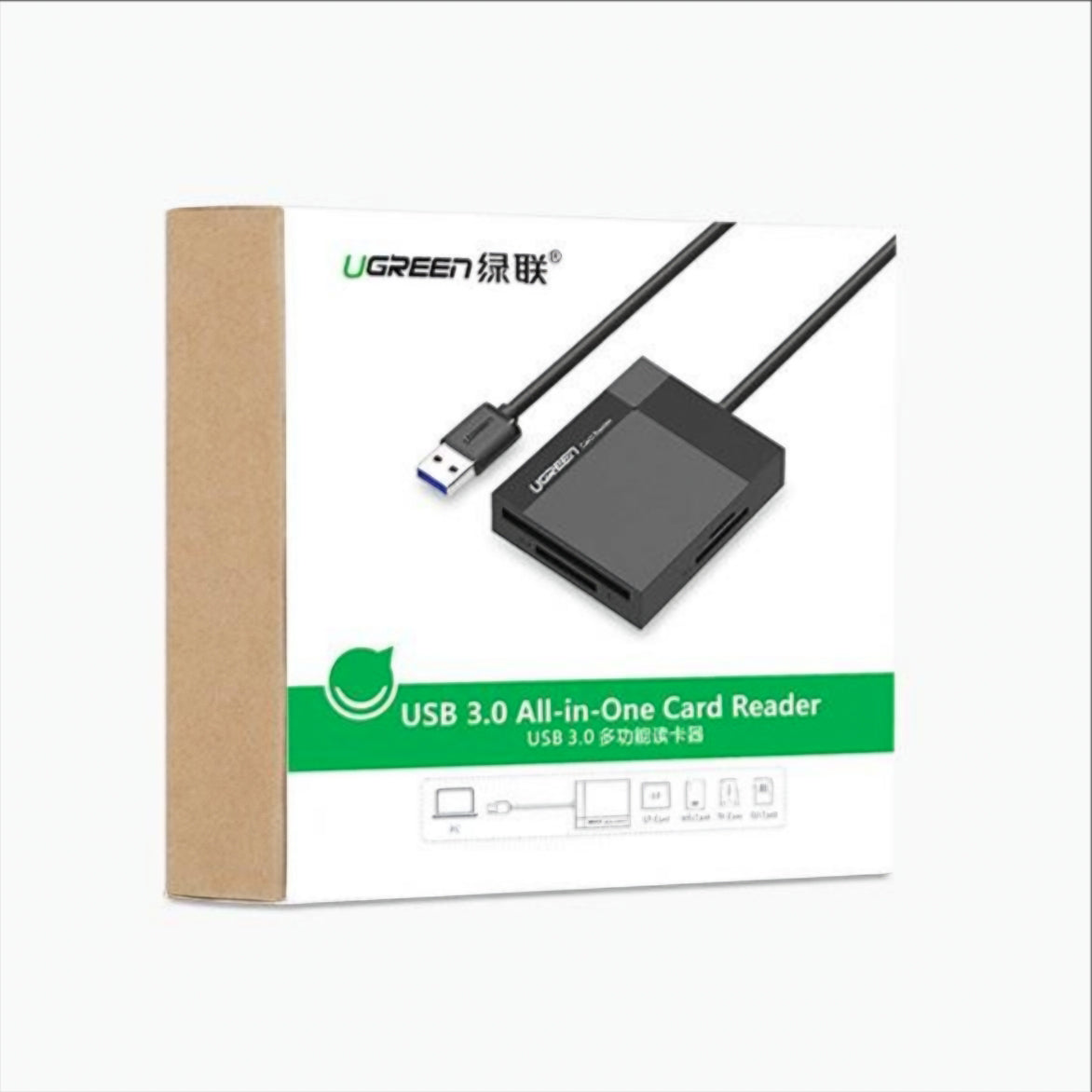 Αναγνώστης Καρτών USB 3.0 UGREEN CR125, SD - microSD - CF - MS, Μαύρο