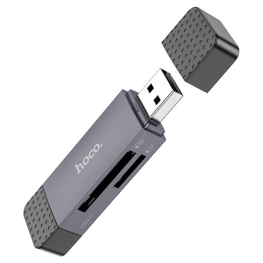 Αναγνώστης Καρτών USB 3.0 / USB-C HOCO HB45, SD - microSD, Γκρι