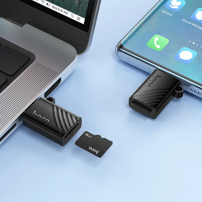 Αναγνώστης Κάρτας USB-C HOCO HB53, microSD, Μαύρο