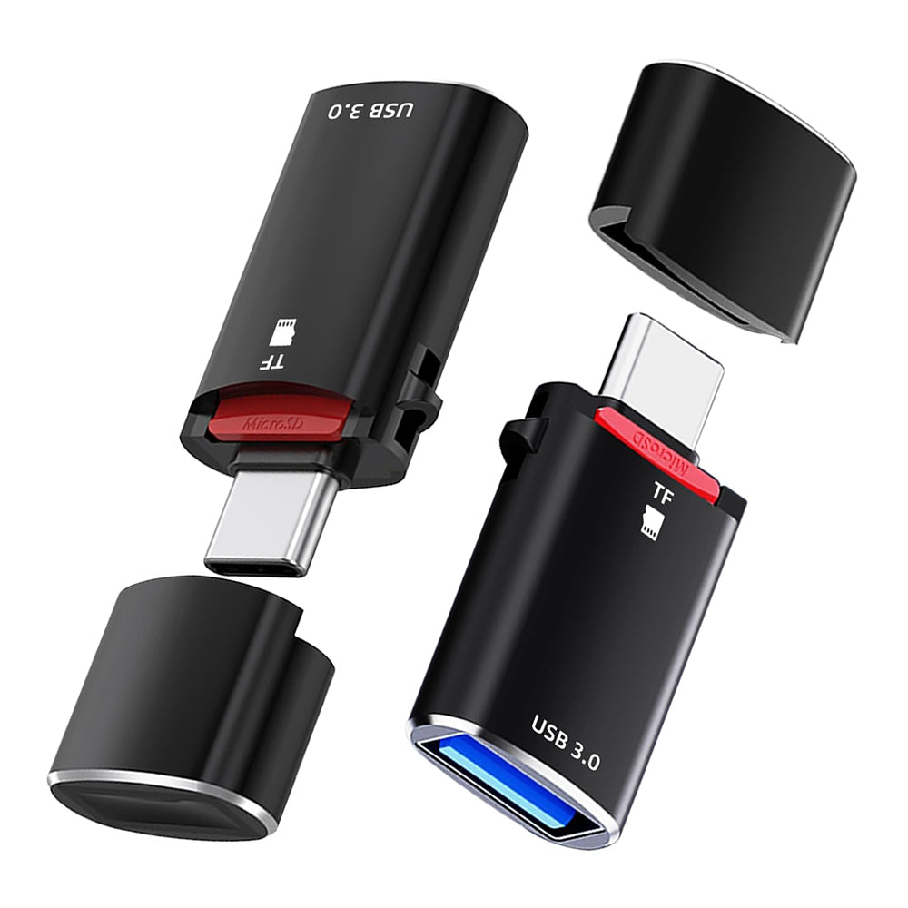 Αναγνώστης Καρτών USB-C Techsuit AluVoltX, USB-A (OTG) - microSD, Μαύρο