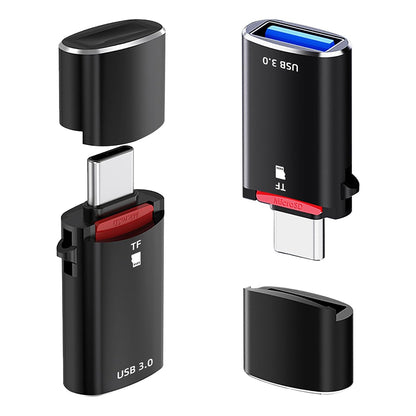 Αναγνώστης Καρτών USB-C Techsuit AluVoltX, USB-A (OTG) - microSD, Μαύρο