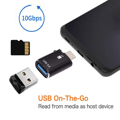 Αναγνώστης Καρτών USB-C Techsuit AluVoltX, USB-A (OTG) - microSD, Μαύρο