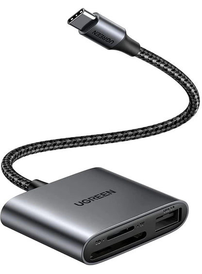 Αναγνώστης Καρτών USB-C UGREEN CM387, USB-A - SD - microSD, Μαύρο