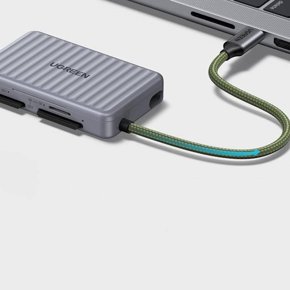 Αναγνώστης Καρτών USB-C με Οργανωτή UGREEN 55886, 2 x SD - microSD, Γκρι