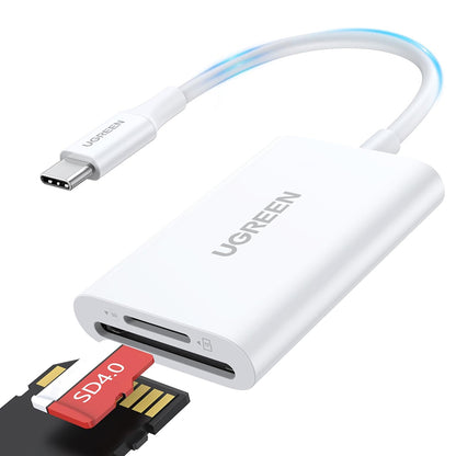 UGREEN CM265 USB-C Card Reader, SD - microSD, White