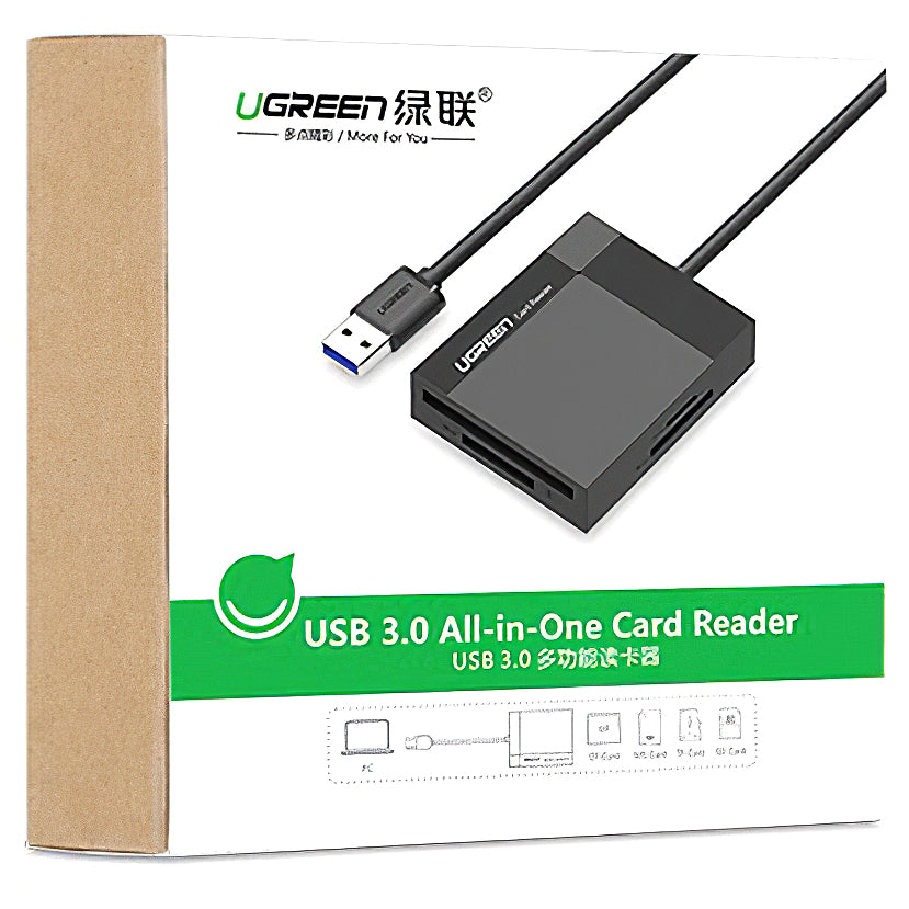 Αναγνώστης Καρτών USB 3.0 UGREEN CR125, SD - microSD - CF - MS, Μαύρο