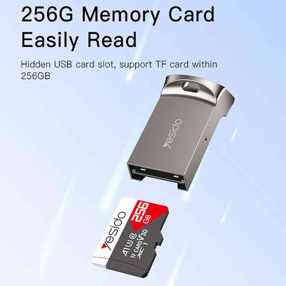 Αναγνώστης Καρτών USB Yesido GS20, microSD, Γκρι
