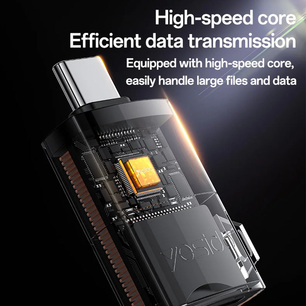 Αναγνώστης Καρτών USB Yesido GS37, microSD, Μαύρος