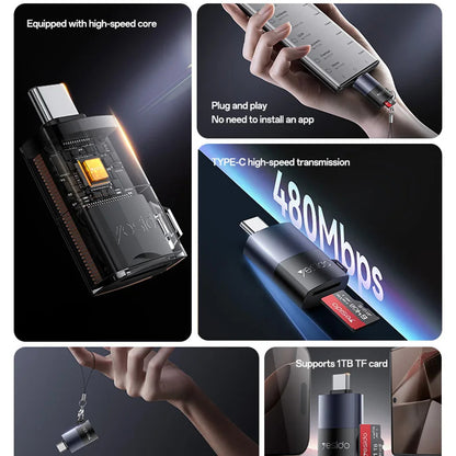 Αναγνώστης Καρτών USB Yesido GS37, microSD, Μαύρος