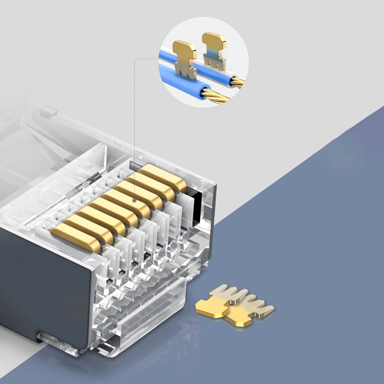 Network Connector UGREEN NW111, RJ45, Cat6, Set 50 pieces