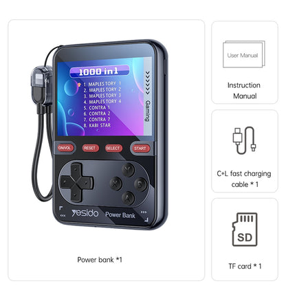 Yesido YP87 Portable Gaming Console with External Battery, Black
