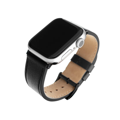Λουράκι Fixed Leather για Apple Watch 49mm / 46mm / 45mm / 44mm / 42mm Series, Μαύρο