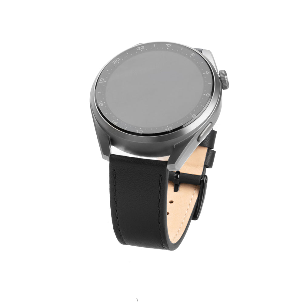 Λουράκι Fixed Leather για Huawei Watch / Xiaomi Watch Series, 22mm, Μαύρο.