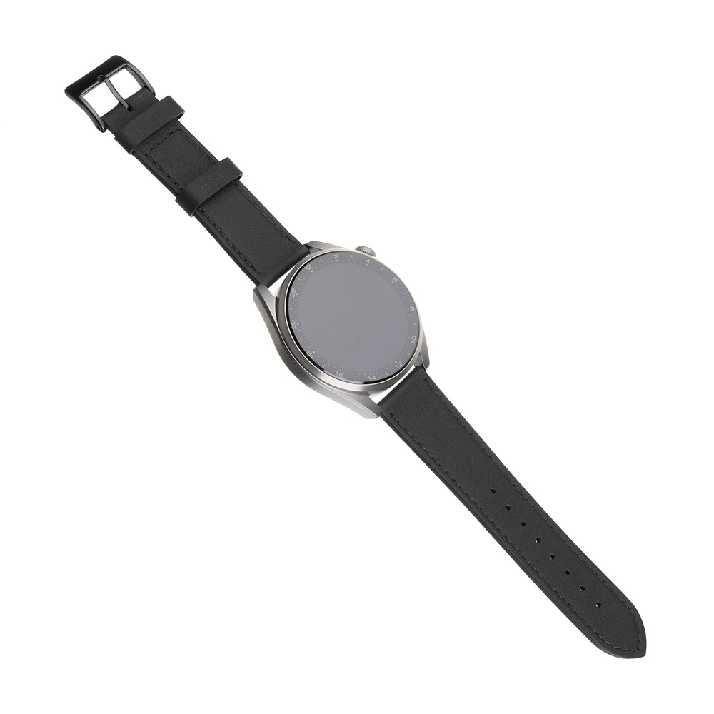 Λουράκι Fixed Leather για Huawei Watch / Xiaomi Watch Series, 22mm, Μαύρο.