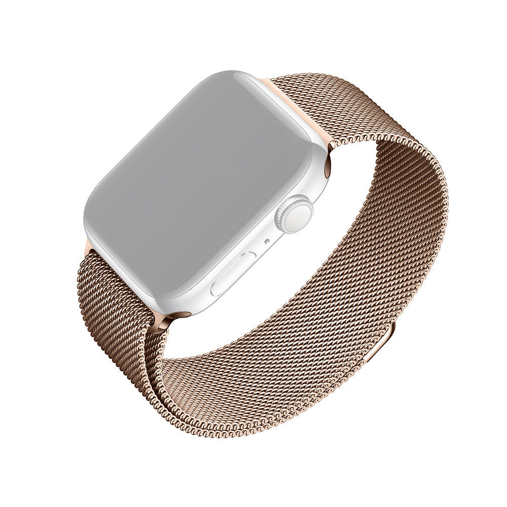 Λουράκι Fixed Mesh για Apple Watch 42mm / 41mm / 40mm / 38mm Series, Ροζ Χρυσό