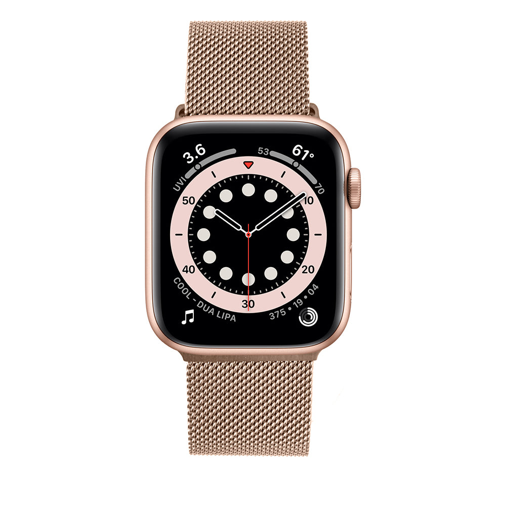 Λουράκι Fixed Mesh για Apple Watch 42mm / 41mm / 40mm / 38mm Series, Ροζ Χρυσό