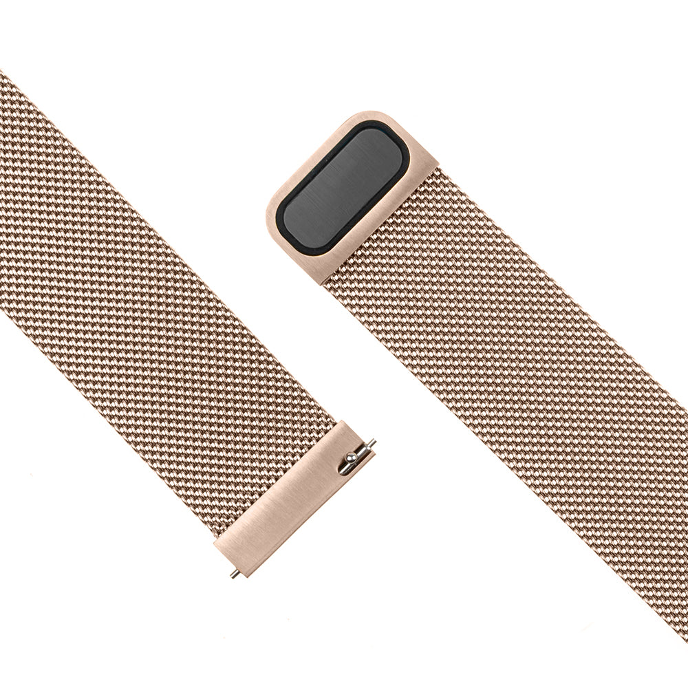 Fixed Mesh Strap for Samsung Galaxy Watch / Huawei Watch Series, 20mm, Rose Gold