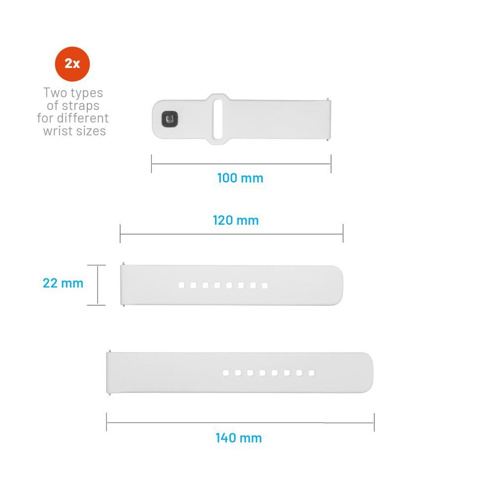 Λουράκι Fixed Silicone Sporty για Huawei Watch / Xiaomi Watch Series, 22mm, Λευκό