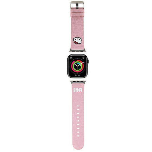 Λουράκι Hello Kitty Leather Kitty Head για Apple Watch 42mm / 41mm / 40mm / 38mm Series, Ροζ