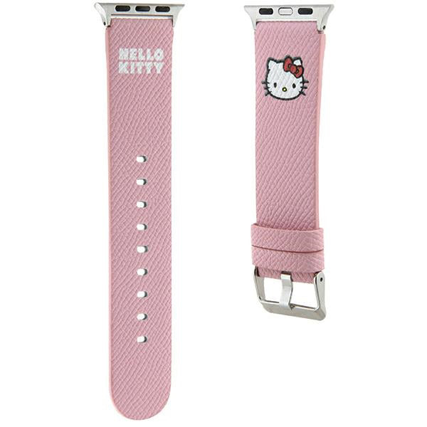 Λουράκι Hello Kitty Leather Kitty Head για Apple Watch 42mm / 41mm / 40mm / 38mm Series, Ροζ