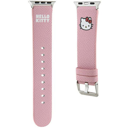Λουράκι Hello Kitty Leather Kitty Head για Apple Watch 42mm / 41mm / 40mm / 38mm Series, Ροζ
