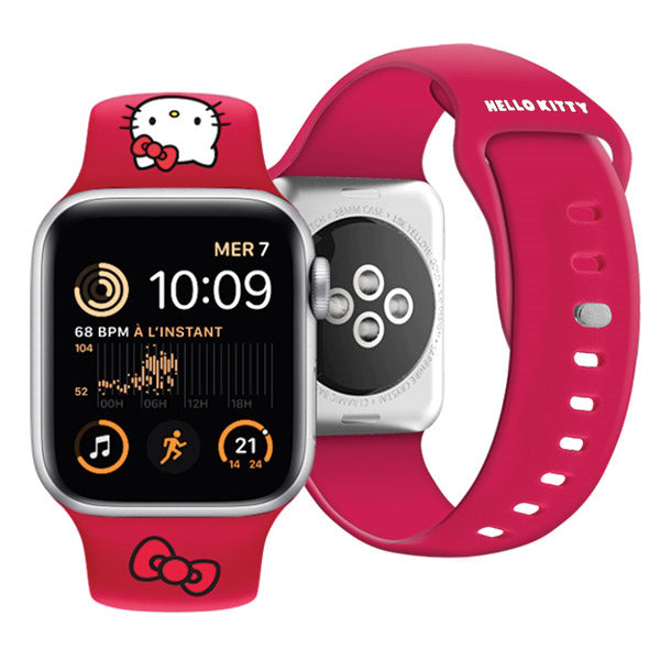 Λουράκι Hello Kitty Silicone Kitty Head για Apple Watch 42mm / 41mm / 40mm / 38mm Series, Ροζ