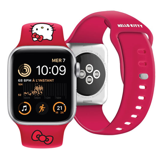Λουράκι Hello Kitty Silicone Kitty Head για Apple Watch 42mm / 41mm / 40mm / 38mm Series, Ροζ