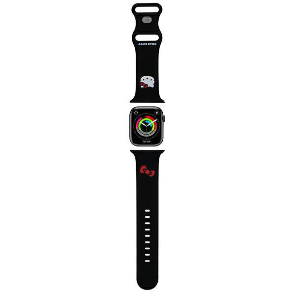 Λουράκι Hello Kitty Silicone Kitty Head για Apple Watch 49mm / 46mm / 45mm / 44mm / 42mm Series, Μαύρο