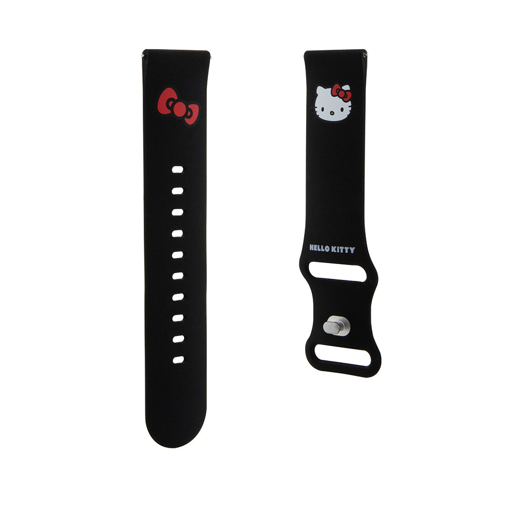 Λουράκι Hello Kitty Silicone Kitty Head για Samsung Galaxy Watch / Huawei Watch 46mm / 45mm / 41mm Series, Μαύρο